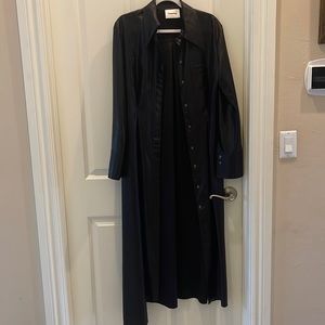 Nanushka black vegan leather maxi dress